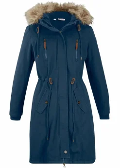 Damen bonprix Bekleidung·Hosen|Jacken & Mäntel|Winterparka mit Fellimitat-Kapuze