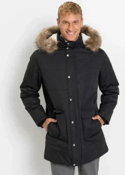Herren bonprix Große Größen|Jacken & Mäntel|Winter-Parka mit Teddyfutter und abnehmbarer Kapuze