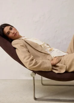 Damen bonprix Bekleidung·Basics|Nachhaltigere Materialien|Wollblazer mit Fischgratmuster