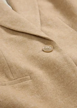 Damen bonprix Bekleidung·Basics|Nachhaltigere Materialien|Wollblazer mit Fischgratmuster