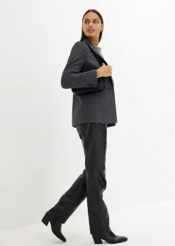 Damen bonprix Bekleidung·Basics|Nachhaltigere Materialien|Wollblazer mit Fischgratmuster