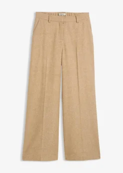 Damen bonprix Bekleidung·Kleider|Hosen|Wollhose mit Fischgratmuster