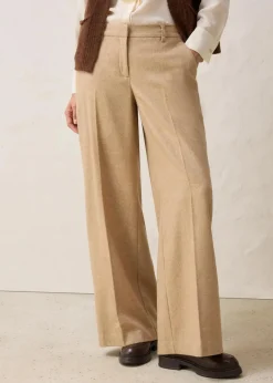 Damen bonprix Bekleidung·Kleider|Hosen|Wollhose mit Fischgratmuster