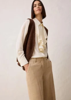 Damen bonprix Bekleidung·Kleider|Hosen|Wollhose mit Fischgratmuster
