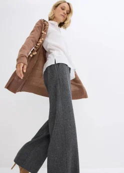 Clearance Wollhose mit Fischgratmuster Damen Bekleidung·Kleider|Hosen