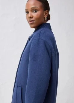 Damen bonprix Jacken & Mäntel|Bekleidung·Hosen|Wollmantel mit Strickbesatz
