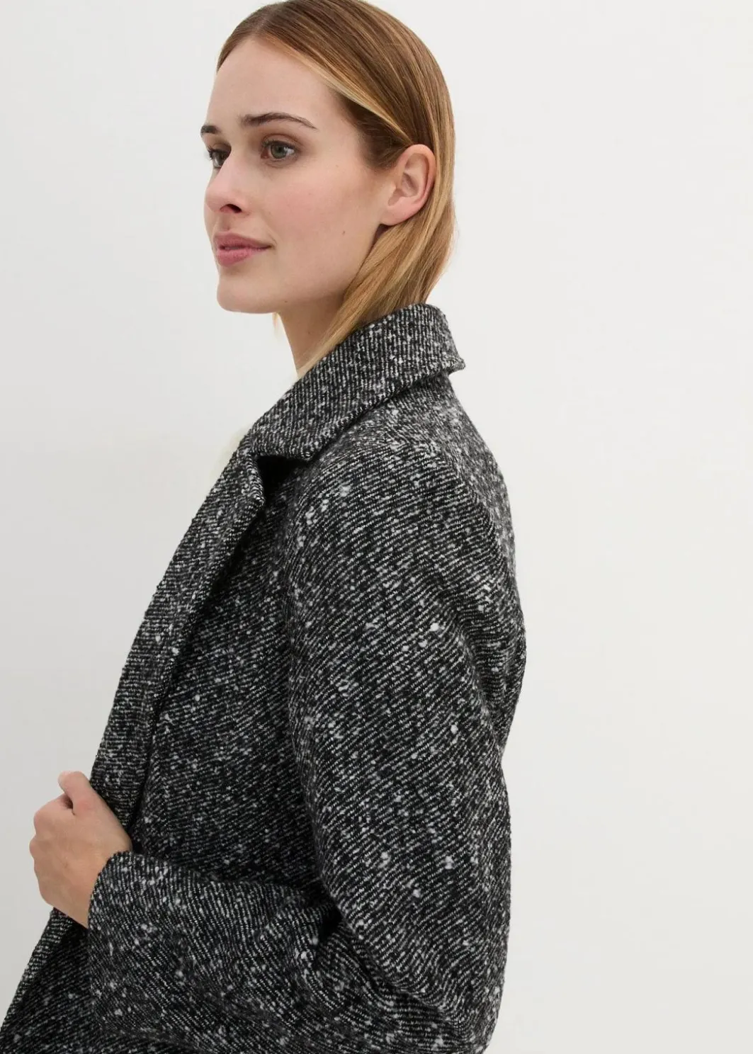 Damen bonprix Bekleidung·Hosen|Jacken & Mäntel|Wollmantel mit Struktur