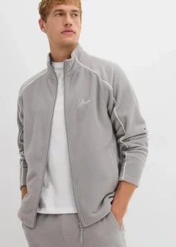 Outlet Wärmende Fleecejacke mit sportiven Details Herren Große Größen|Outdoorbekleidung