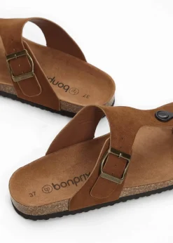 Damen bonprix Sommerschuhe|Zehenstegpantoletten mit dekorativer Schnalle
