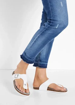 Damen bonprix Hausschuhe|Sommerschuhe|Zehenstegpantoletten mit dekorativer Schnalle
