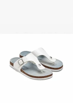 Damen bonprix Hausschuhe|Sommerschuhe|Zehenstegpantoletten mit dekorativer Schnalle