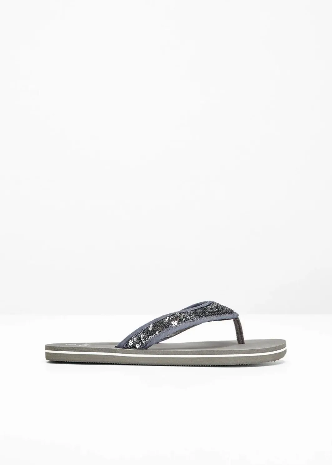 Damen bonprix Schuhe & Accessoires In Spezialgrößen·Schuhe In Übergröße|Sommerschuhe|Zehenstegpantoletten mit Pailletten