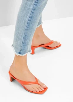 Damen bonprix Sommerschuhe|Zehenstegpantoletten mit Blockabsatz