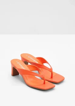 Damen bonprix Sommerschuhe|Zehenstegpantoletten mit Blockabsatz