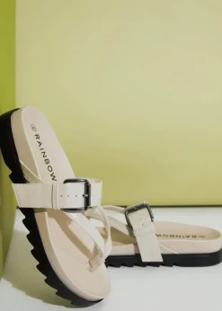 Hot Zehenstegpantoletten mit Profilsohle Damen Sommerschuhe