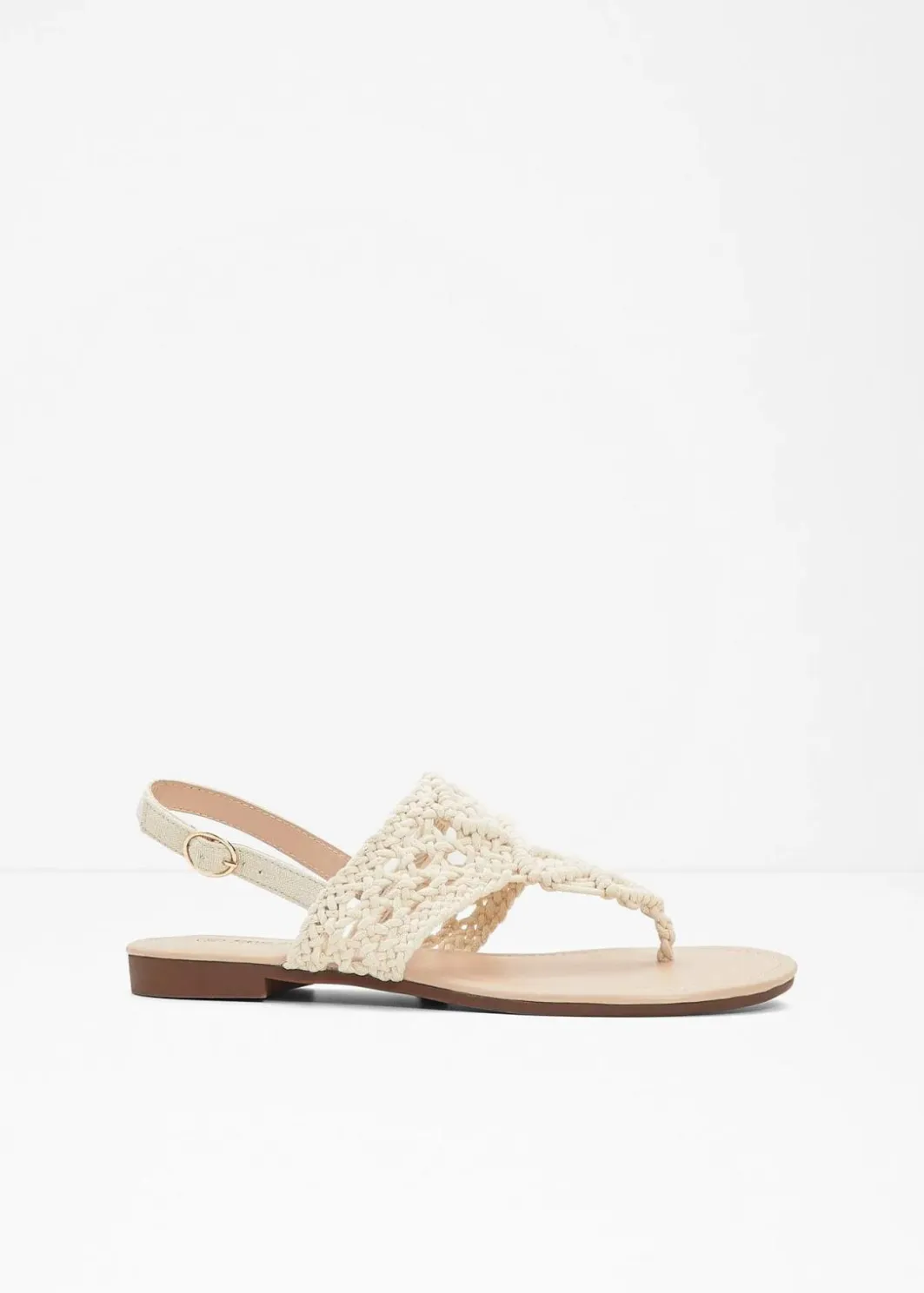 Damen bonprix Strandmode|Sommerschuhe|Zehenstegsandalen in Makramee-Optik