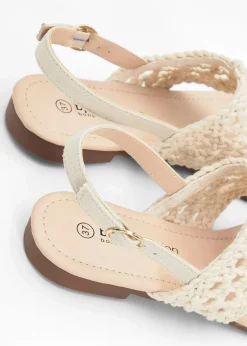 Damen bonprix Strandmode|Sommerschuhe|Zehenstegsandalen in Makramee-Optik