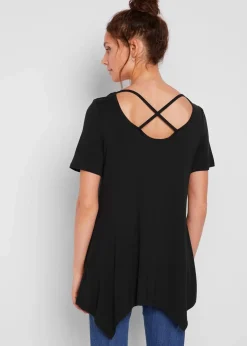 Damen bonprix Shirts & Tops|Nachhaltigere Materialien|Zipfel Longshirt, kurzarm